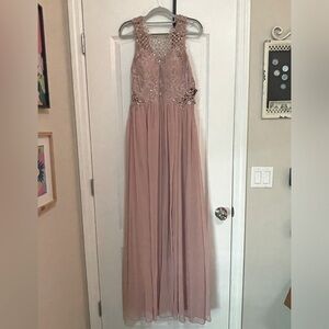 Dusty Pink full length formal dress